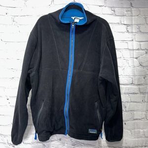 LL Bean Vintage Black Jacket Mens X Large Made In USA 90s Zip Up